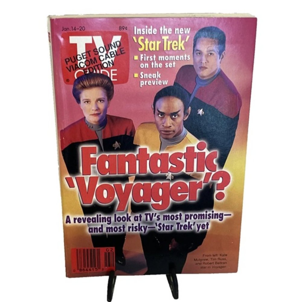 TV Guide Fantastic Voyager Star Trek January 14-20 1995 Puget Sound Viacom Cable